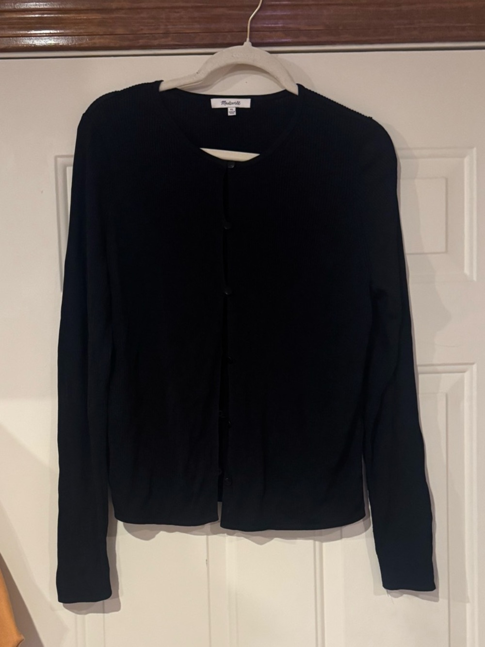Madewell Black Ribbed Button-Up Cardigan - Picture 2 of 6